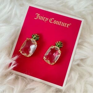 Juicy Couture Gold and Green Pineapple Earrings NWT